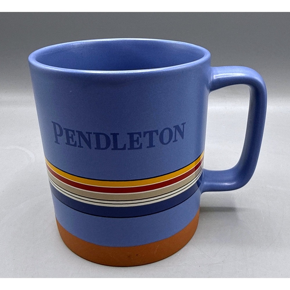 Pendleton National Park Stripe Ceramic Coffee Mug Blue 18oz Matte Finish Cup